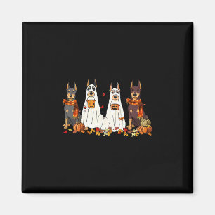 Grappige Dobermann Hond Geest Herfst Bladeren Beda Magneet