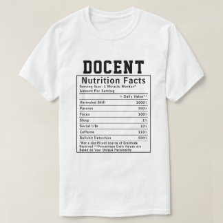 Grappige Docent Voedingsfeiten Rondleiding Educato T-shirt