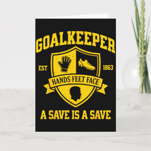 Grappige Doelman Voetbal Keeper Retro Varsity Kaart