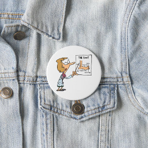 Grappige dokter die voet anatomie onderwijst ronde button 7,6 cm