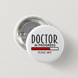 Grappige dokter in opleiding geneeskundestudent ronde button 3,2 cm