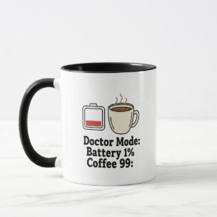 Grappige Dokter Koffie Batterij Leven Grafiek Mok