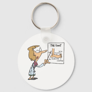 Grappige dokter leert voet anatomie sleutelhanger