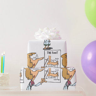 Grappige dokter leert voetanatomie cadeaupapier