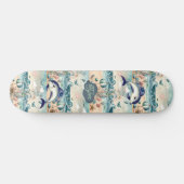 Grappige Dolfijn Boho Ocean Waves Strand Tropisch Skateboard (Horizontaal)