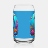 Grappige dolfijn in het levendige koraalrif blikvorm glas (Links)