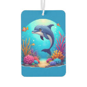 Grappige dolfijn in het levendige koraalrif luchtverfrisser (Achterkant)
