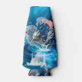 Grappige dolfijn springen door een hart flesjeskoeler (Voorkant)