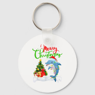 Grappige Dolfijn Vis Liefhebber Kerst Verlichting  Sleutelhanger