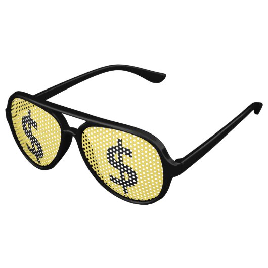 Grappige Dollars Shopping Stare Aviator Zonnebril (Gekanteld)