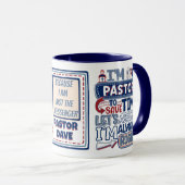 Grappige dominee altijd gelijk Christelijke Humor Mok (Voorkant rechts)