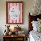 Grappige Domme Gans Aquarelprint Poster