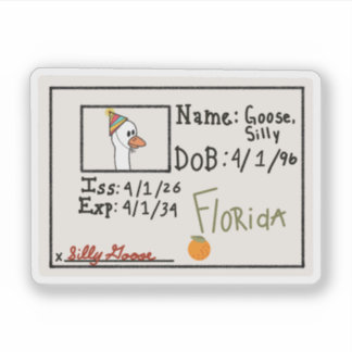Grappige Domme Gans ID Sticker