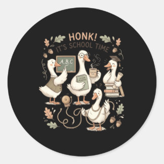 Grappige Domme Gans Leraar Club Leraar Ronde Sticker