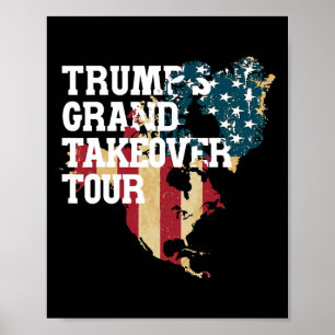 Grappige Donald Trump Amerikaanse Vlag Canada Groe Poster