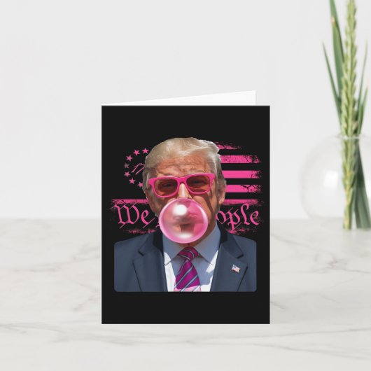 Grappige Donald Trump Bubble Gum Roze 4 juli Ameri Kaart (Voorkant)