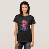 Grappige Donald Trump Bubble Gum Roze 4 juli Ameri T-shirt (Voorkant volledig)
