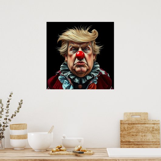 Grappige Donald Trump Clown Poster (Keuken)