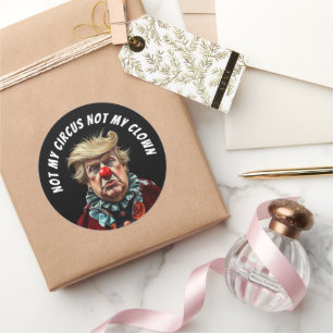 Grappige Donald Trump Clown Ronde Sticker