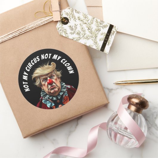 Grappige Donald Trump Clown Ronde Sticker (Geschenken)