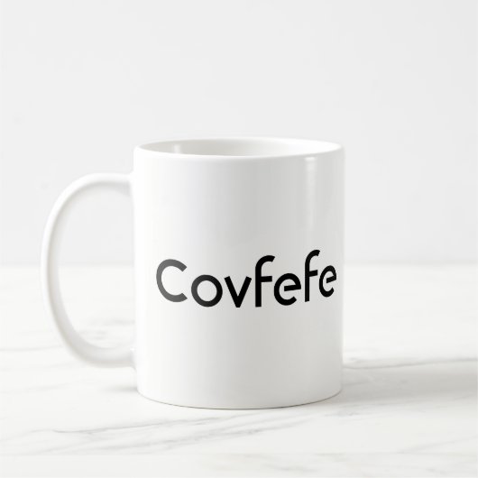 Grappige Donald Trump "Covfefe" Koffiemok (Links)