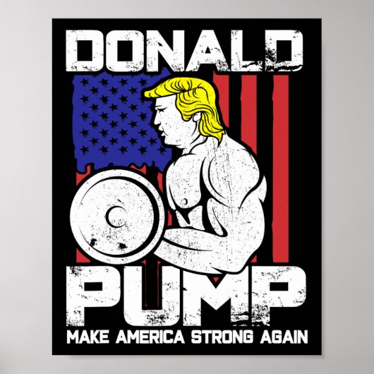 Grappige Donald Trump Gewichtheffen Workout Gym Poster (Voorkant)