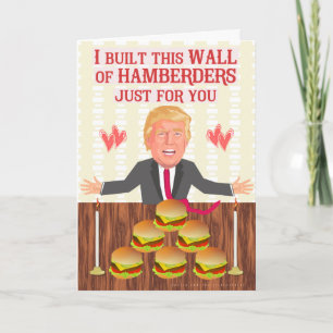 Grappige Donald Trump Hamberders Wall Birthday Feestdagen Kaart