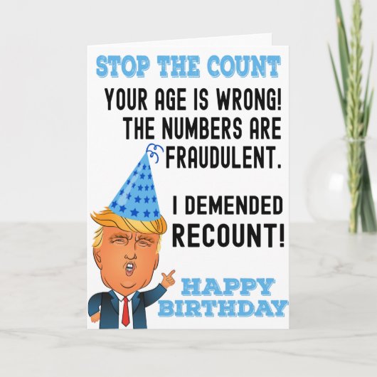 Grappige Donald Trump Happy Birthday Kaart (Voorkant)
