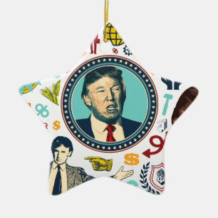grappige donald trump keramisch ornament