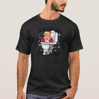 Grappige Donald Trump Kerstman Skibidi Rizzmas Ker T-shirt