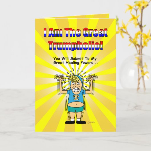 Grappige Donald Trump krijgt goede Kaart (Gele Bloem)