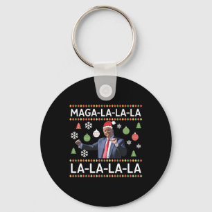 Grappige Donald Trump lelijke kersttrui. La La L Sleutelhanger