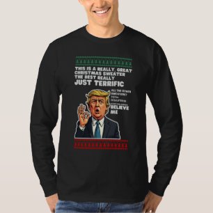 Grappige Donald Trump lelijke kersttrui parodie T-shirt