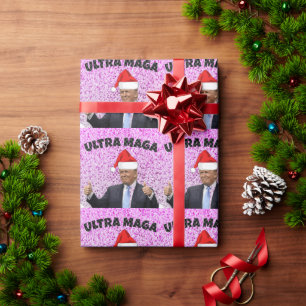 GRAPPIGE DONALD TRUMP MET KERSTMUTS  CADEAUPAPIER