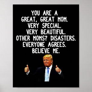 Grappige Donald Trump Mother39s Day Gag Gift Conse Poster