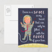 Grappige Donald Trump Outer Space Valentijnsdag Feestdagenkaart (Voorkant / Achterkant)