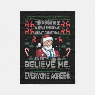 Grappige Donald Trump Prettig Kerstmis Xmas Pyjama Fleece Deken