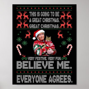Grappige Donald Trump Prettig Kerstmis Xmas Pyjama Poster