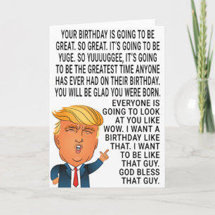 Grappige Donald Trump Verjaardag Kaart