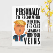 Grappige Donald Trump Verjaardag Kaart (Gele Bloem)