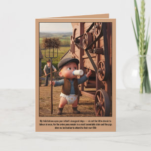 Grappige donkere humor baby's eerste stapjes kaart