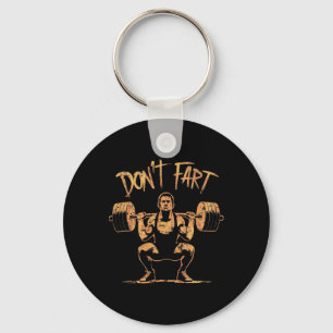 Grappige Don't Fart Fitness Workout Gewichtheffen Sleutelhanger