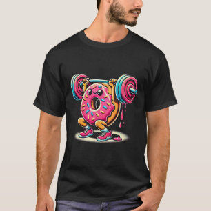 Grappige Donut Bodybuilding Gewichtheffen Eten Gym T-shirt