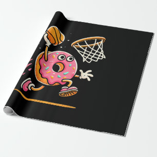 Grappige Donut Dunking Basketbal Voedsel Kampioen Cadeaupapier