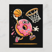 Grappige Donut Dunking Basketbal Voedsel Kampioen Informatiekaartje (Achterkant)