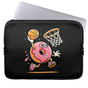 Grappige Donut Dunking Basketbal Voedsel Kampioen  Laptop Sleeve