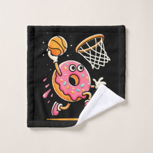 Grappige Donut Dunking Basketbal Voedsel Kampioen Washandje