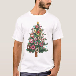 Grappige Donuts Kerstboom Lights Xmas PJS T-shirt