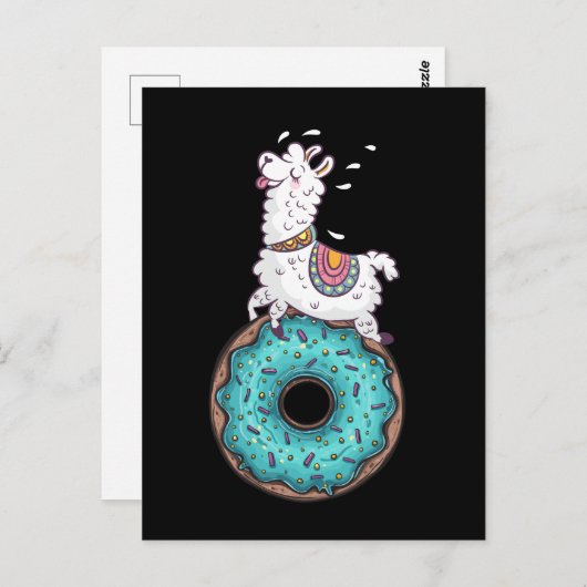 Grappige Doughnut Llama Alpaca Donut Briefkaart (Voorkant / Achterkant)