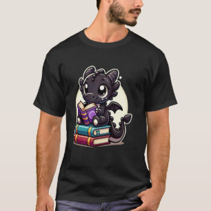 Grappige Draak Leest Een Boek Schattige Boekenwurm T-shirt